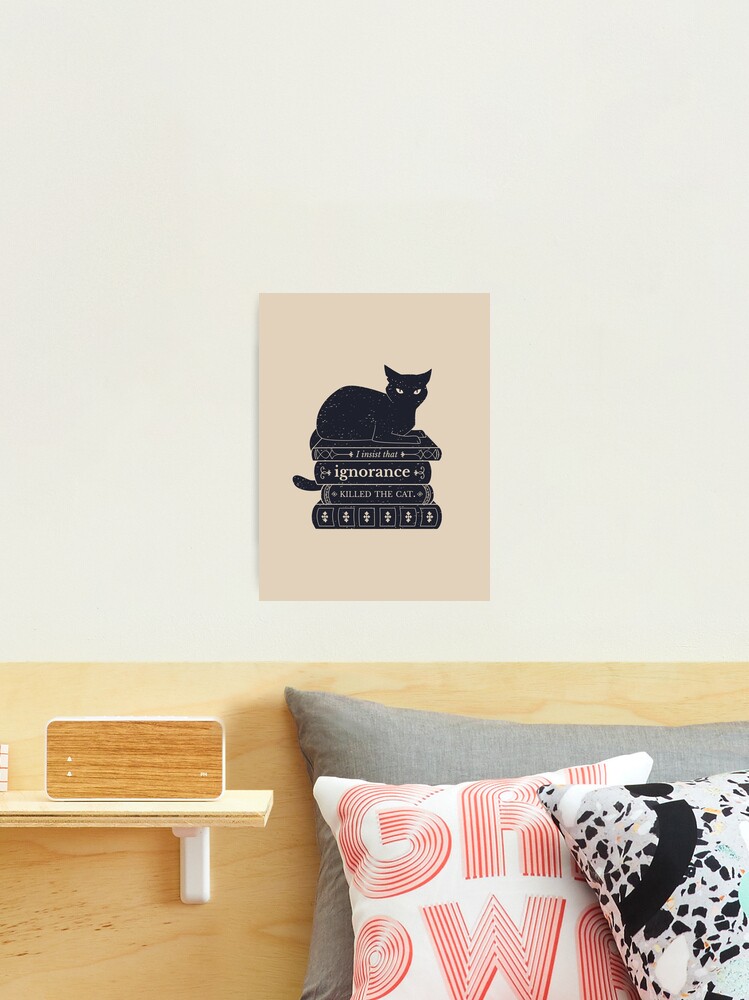 Thumbnail 2 of 3, Photographic Print, Dark Academia: Ignorance Killed The Cat designed and sold by ElectricFangs.