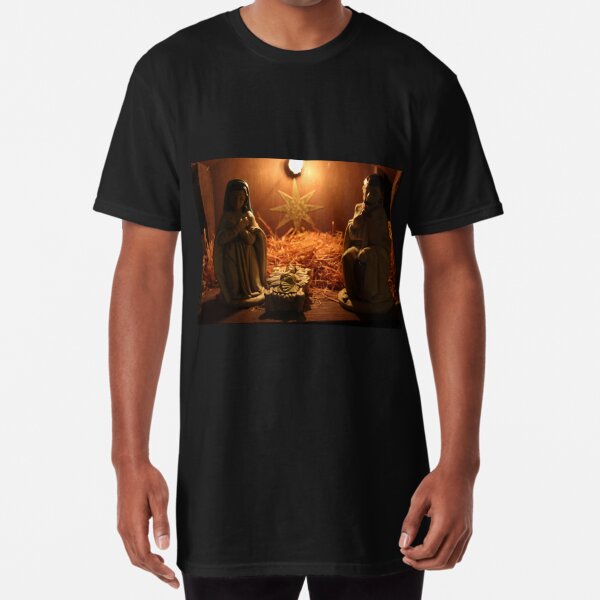 Christmas Manger Scene Long T-Shirt