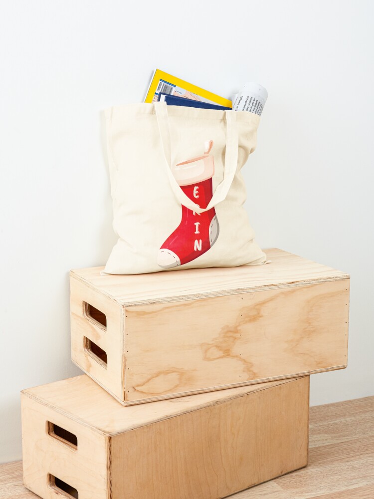 Alternate view of Stocking with name Erin Tote Bag