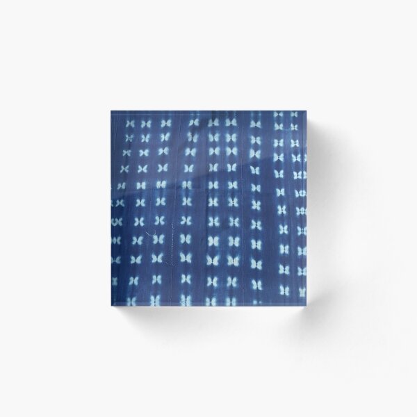 Blue Indigo Mudcloth 04 Acrylic Block