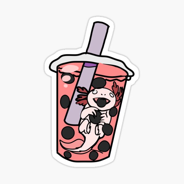 Item preview, Boba tea axolotl designed and sold by strawbebehmod.