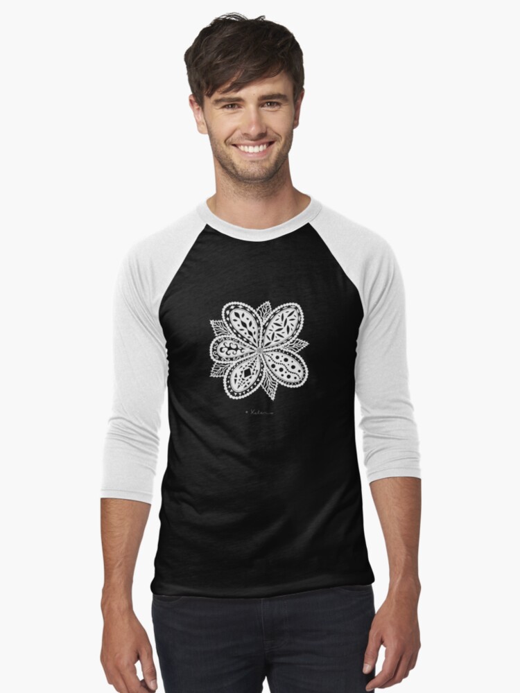 Thumbnail 1 von 3, Baseballshirt mit 3/4-Arm, Magic Flower white, Helen Berchtold designt und verkauft von HelenElisabeth.
