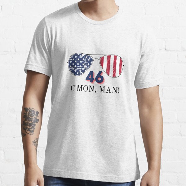 Joe Biden 46 Cmon Man Aviator Sunglasses 46th President Political Humor Red and Blue Essential T-Shirt