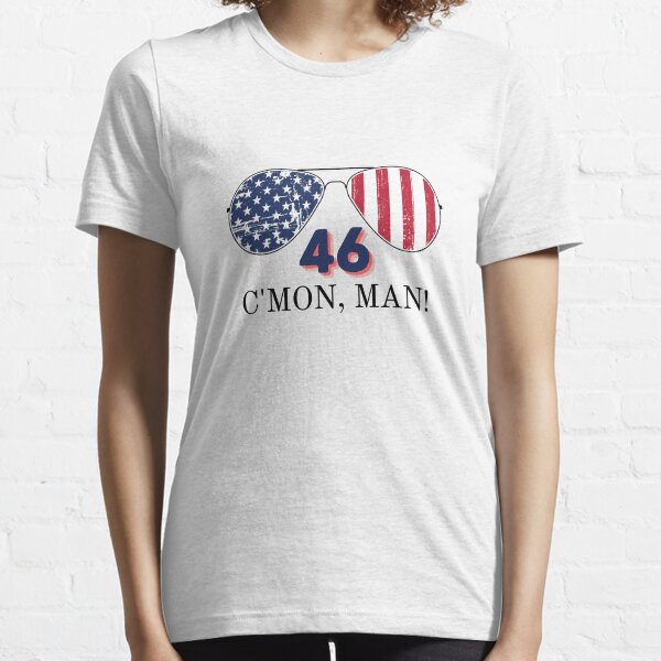 Joe Biden 46 Cmon Man Aviator Sunglasses 46th President Political Humor Red and Blue Essential T-Shirt