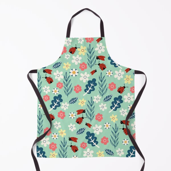 Item preview, Spring meadow in bloom with ladybirds on green background designed and sold by Arch4Design.