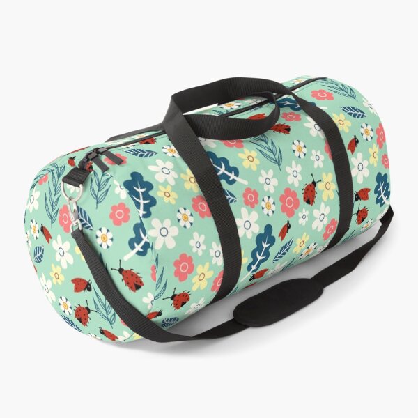 Item preview, Spring meadow in bloom with ladybirds on green background designed and sold by Arch4Design.