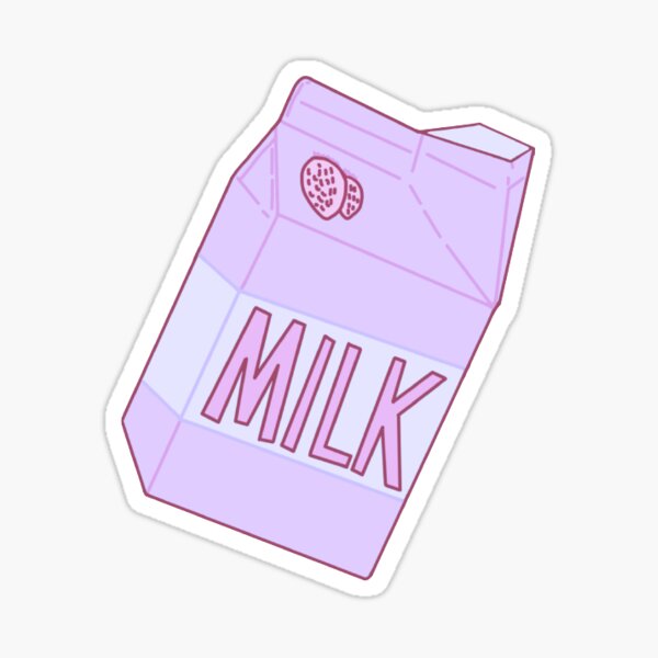 Cute Purple Milk Carton Sticker For Sale By Pileofstickers Redbubble