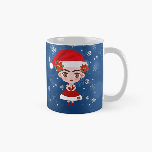 Item preview, Frida Kahlo Christmas Cute Frida Kahlo cartoon with Santa claus hat designed and sold by Optimus-Designs.
