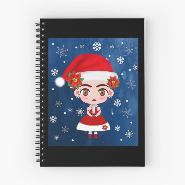 Item preview, Frida Kahlo Christmas Cute Frida Kahlo cartoon with Santa claus hat designed and sold by Optimus-Designs.