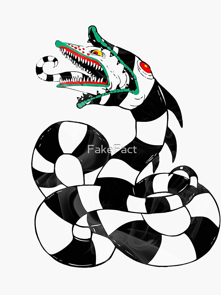 Beetlejuice snake sandworm Sticker for Sale by FakeFact