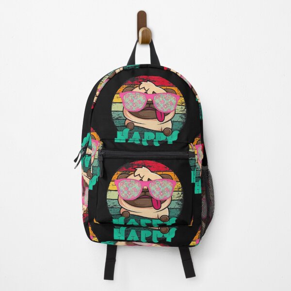 Item preview, HAPPY Pug Retro Vintage  designed and sold by ByLorin.