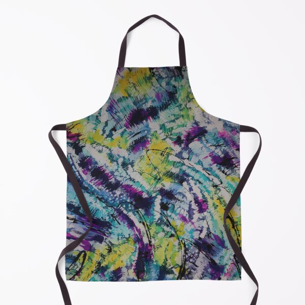Item preview, Abstract Expressionism Brushy Batik in Blues, Purples, and Greens designed and sold by Leslie Rogers Todder.