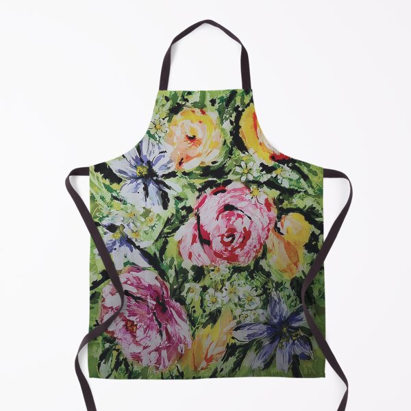 Item preview, Brushy Batik Roses on Green Ground designed and sold by Leslie Rogers Todder.