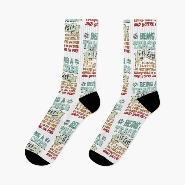 Item preview, BEING A TEACHER IS EASY, IT'S LIKE RIDING A BIKE EXCEPT THE BIKE IS ON FIRE YOU'RE ON FIRE EVERYTHING IS ON FIRE AND YOU'RE ON FIRE, Funny Teacher Quote  Shirts designed and sold by KHRO.