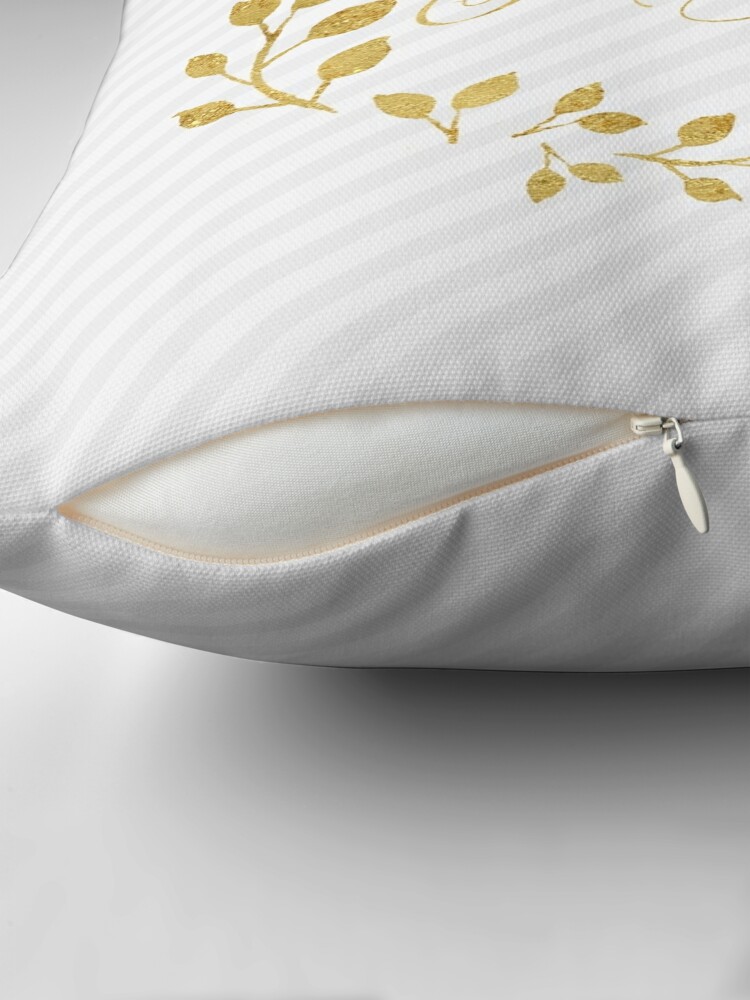 Alternate view of The Bride Faux Gold Leaf Wedding Collection Throw Pillow