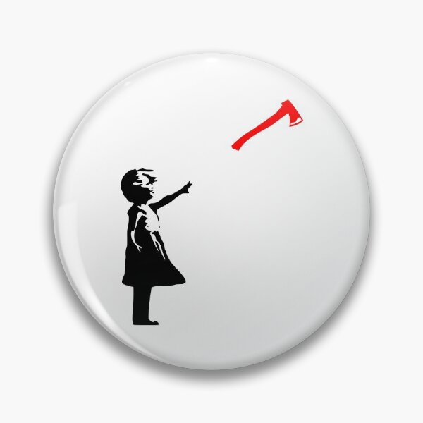 The Axe Shoppe | Banksy Axe Girl T-Shirt Pin