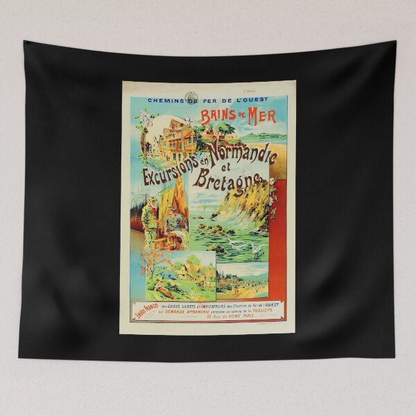 Artikelvorschau, retro classic OUEST Normandie et Bretagne poster entworfen und verkauft von CorasPosters.