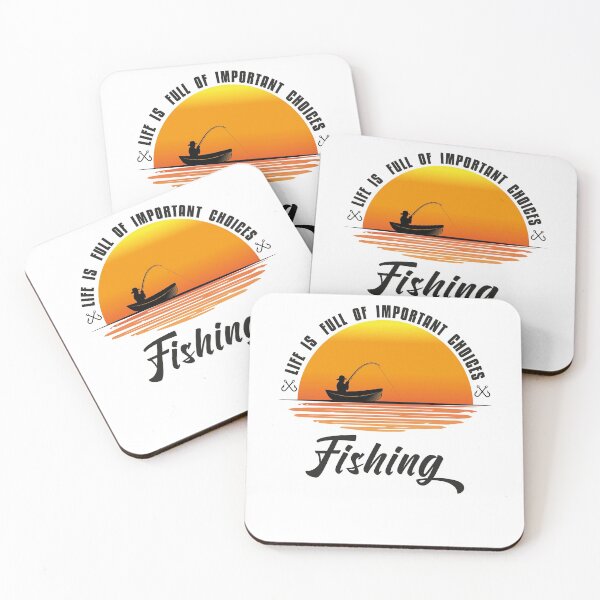 Item preview, Funny Life Is Full of Important Choices Fishing  in Sunset Illustration Gifts Ideas for Fisherman Lover designed and sold by JUSTBEELEGANT.
