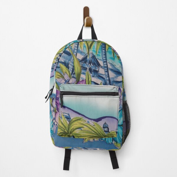 Item preview, Tropical Seascape with Floral Border designed and sold by Leslie Rogers Todder.