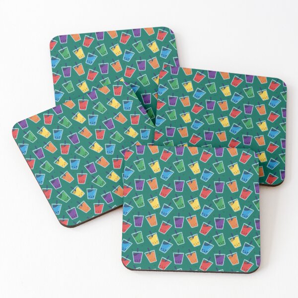 Item preview, Teal Rainbow Boba Tea Pattern designed and sold by simplybirdsong.