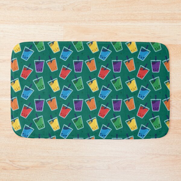 Item preview, Teal Rainbow Boba Tea Pattern designed and sold by simplybirdsong.