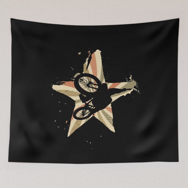 Item preview, Retro star cyclist does trick with mountain bike designed and sold by Denis Rösler.