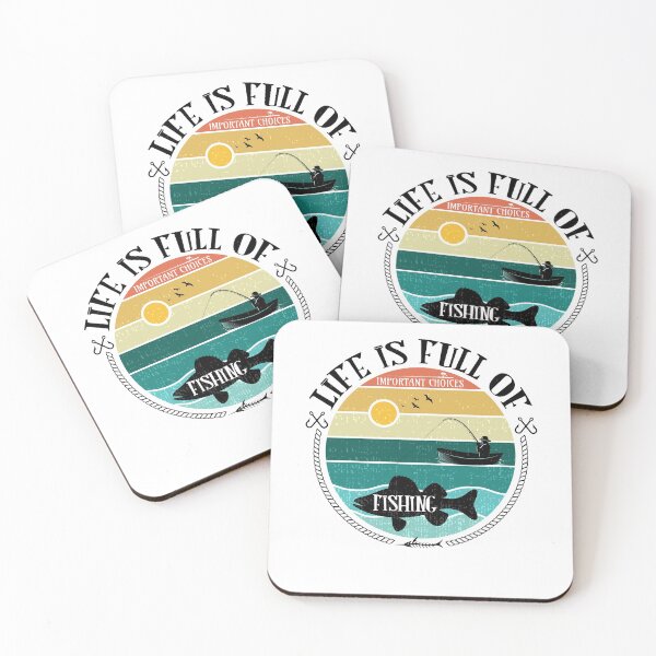 Item preview, vintage Life Is Full Of Important Choices Fishing  in sunset illustration gifts ideas For fisherman lover designed and sold by JUSTBEELEGANT.