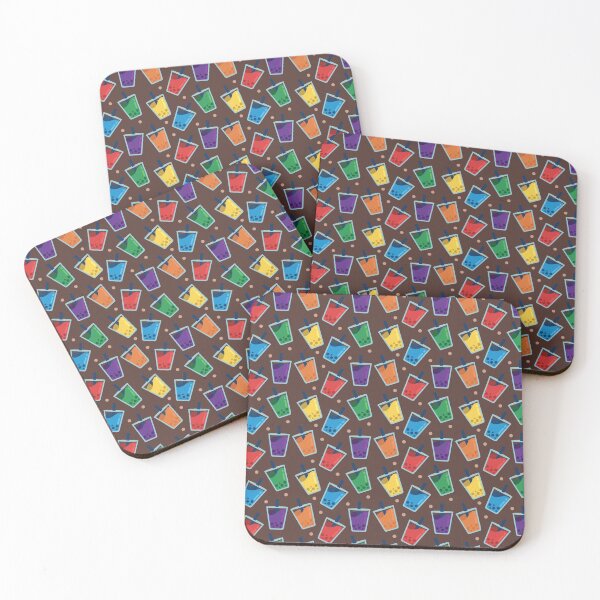 Item preview, Brown Rainbow Boba Tea Pattern designed and sold by simplybirdsong.