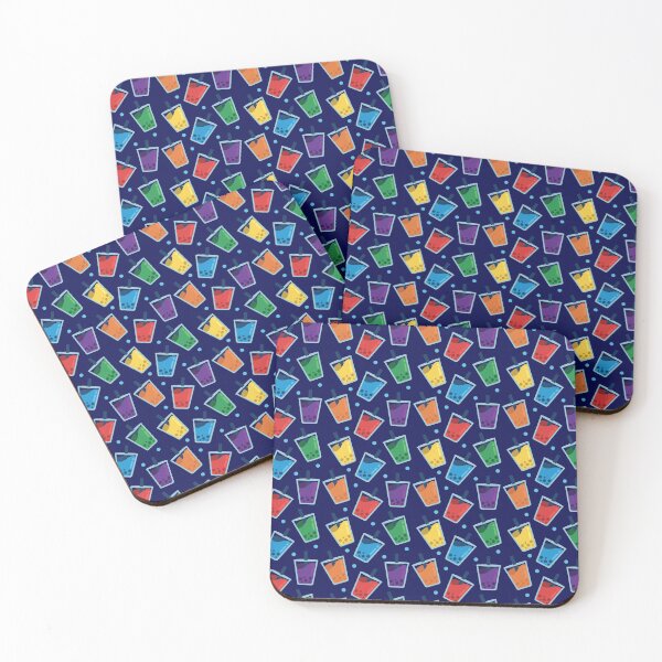 Item preview, Dark Blue Rainbow Boba Tea Pattern designed and sold by simplybirdsong.