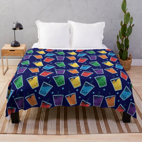 Item preview, Dark Blue Rainbow Boba Tea Pattern designed and sold by simplybirdsong.