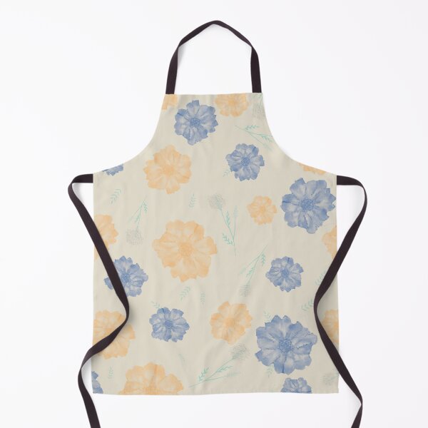 Item preview, Light flower pattern with aqua and navy blue tones designed and sold by Alfonsina Sterling.