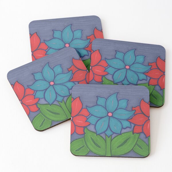 Item preview, Big flowers series II - Big Blue and Red Flowers designed and sold by BelindaFuller.