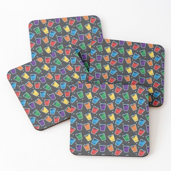 Item preview, Grey Rainbow Boba Tea Pattern designed and sold by simplybirdsong.