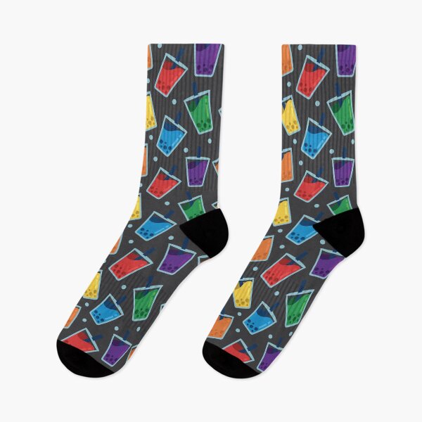 Item preview, Grey Rainbow Boba Tea Pattern designed and sold by simplybirdsong.