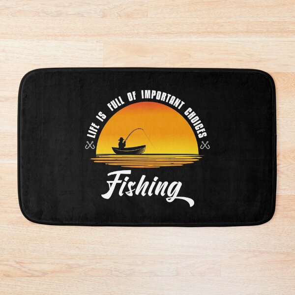 Item preview, Funny Life Is Full of Important Choices Fishing  in Sunset Illustration Gifts Ideas for Fisherman Lover designed and sold by JUSTBEELEGANT.