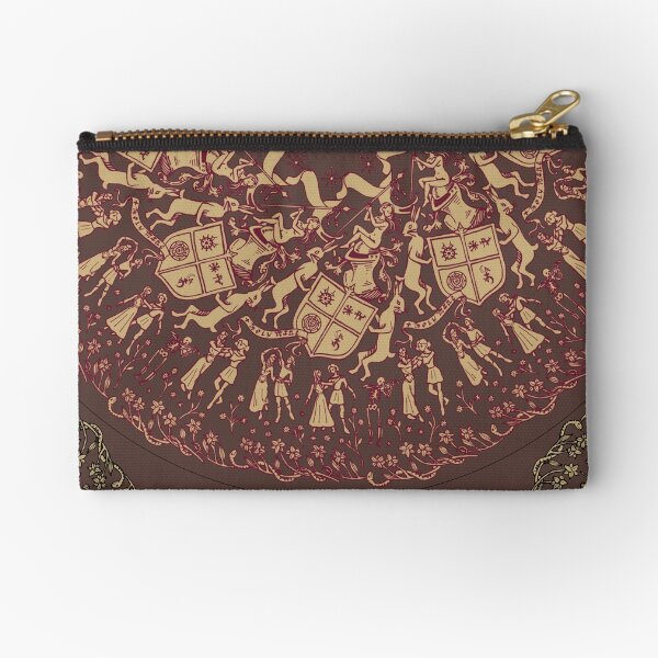 Rosace medieval danse macabre marron Pochette