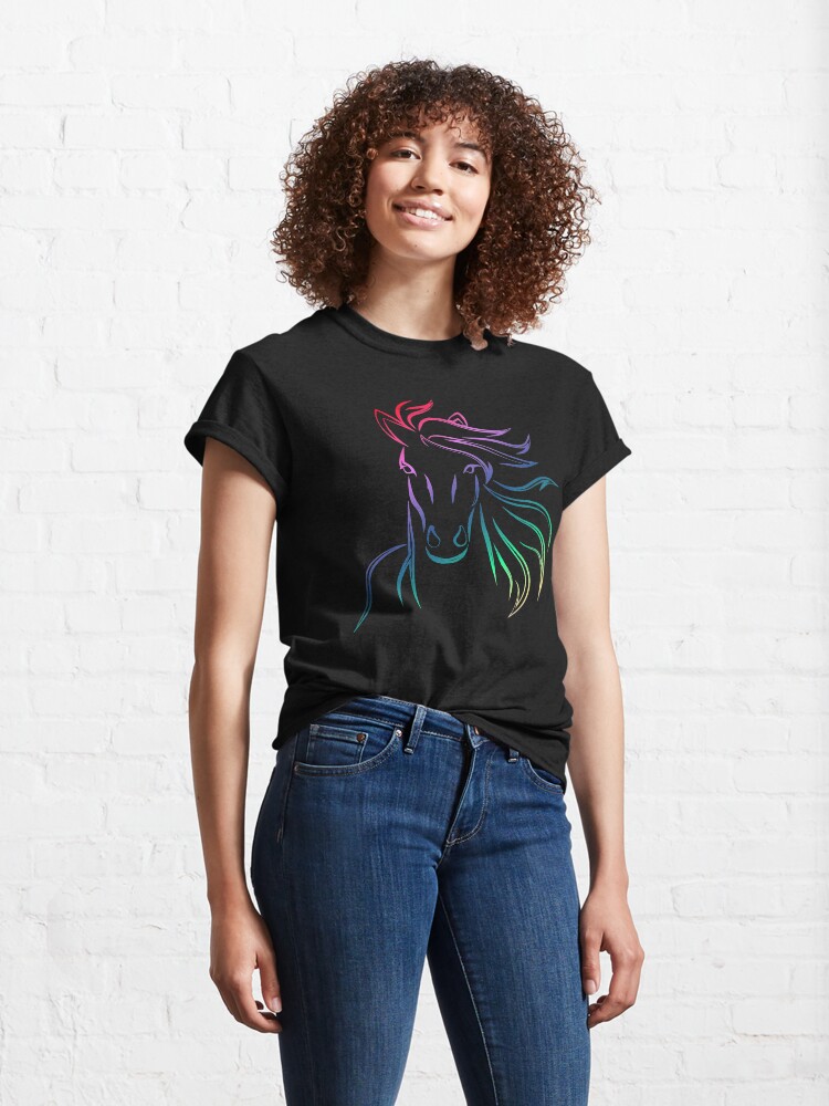 Alternate view of Fergus The Horse. Rainbow Fergus The Horse Classic T-Shirt
