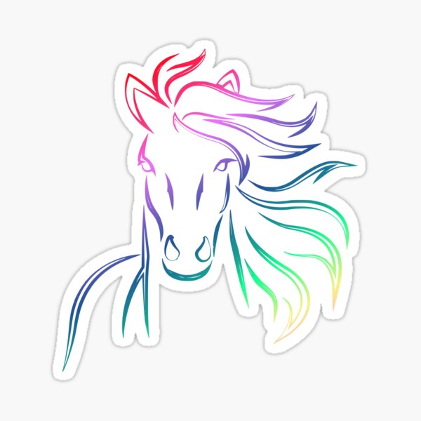 Fergus The Horse. Rainbow Fergus The Horse Sticker