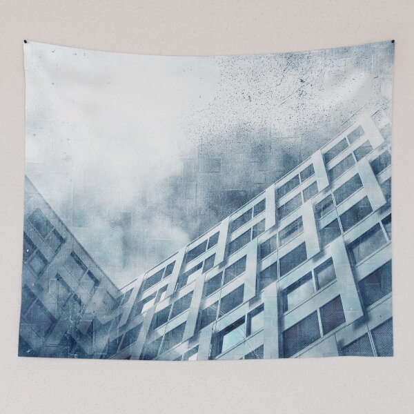 Aperçu de l'œuvre Bâtiment bleu grunge créée et vendue par Diana377.