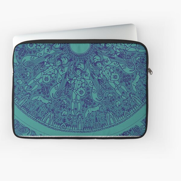 rosace medieval bleue Housse d'ordinateur