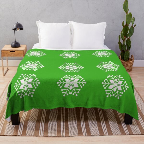 Item preview, White Snowflakes on Green Holiday Christmas designed and sold by AlteredAtelier.