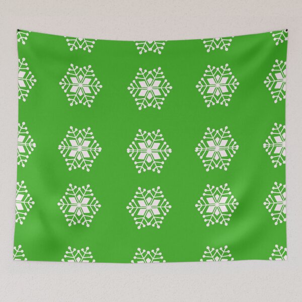 Item preview, White Snowflakes on Green Holiday Christmas designed and sold by AlteredAtelier.
