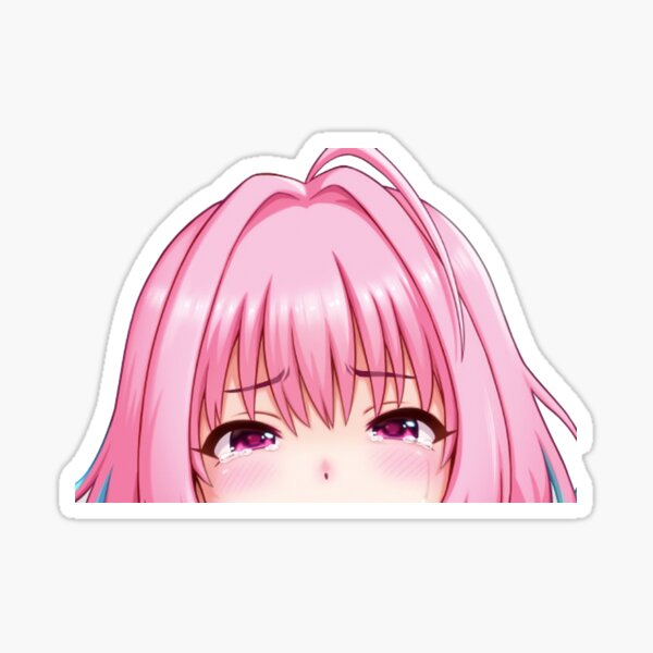 Menhera chan peeker - Peeking anime girl Sticker for Sale by giftycat