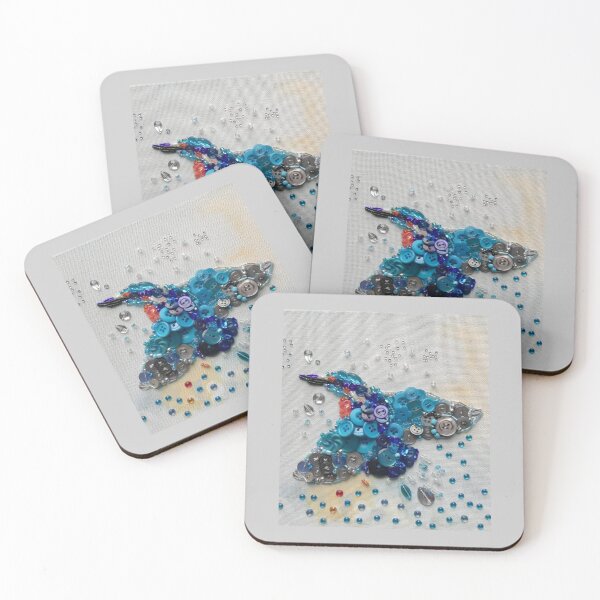 Item preview, Button kingfisher in flight designed and sold by esvb.