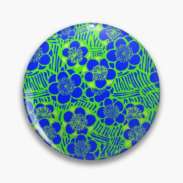 Item preview, Green and Blue Vintage Japanese Floral Pattern designed and sold by Wolka.