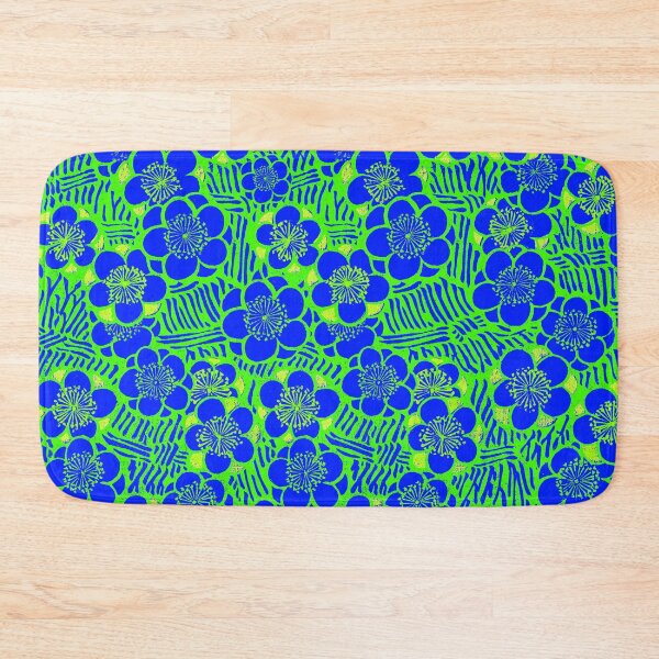 Item preview, Green and Blue Vintage Japanese Floral Pattern designed and sold by Wolka.