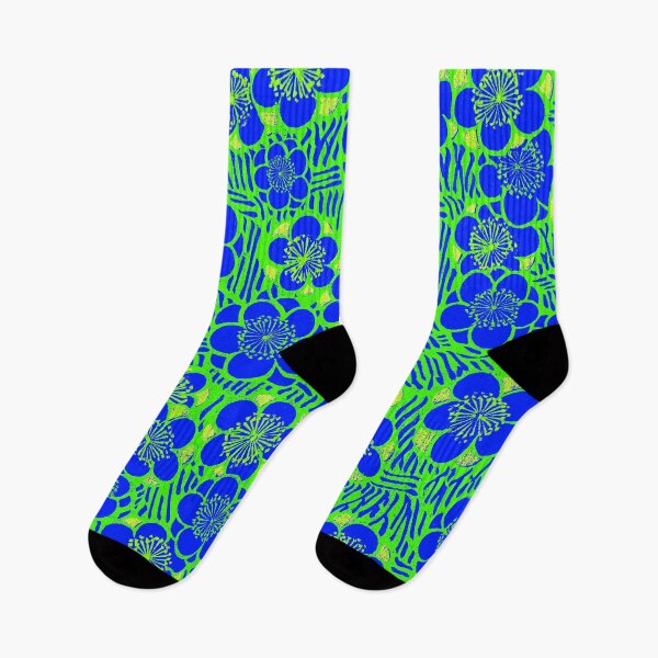 Item preview, Green and Blue Vintage Japanese Floral Pattern designed and sold by Wolka.