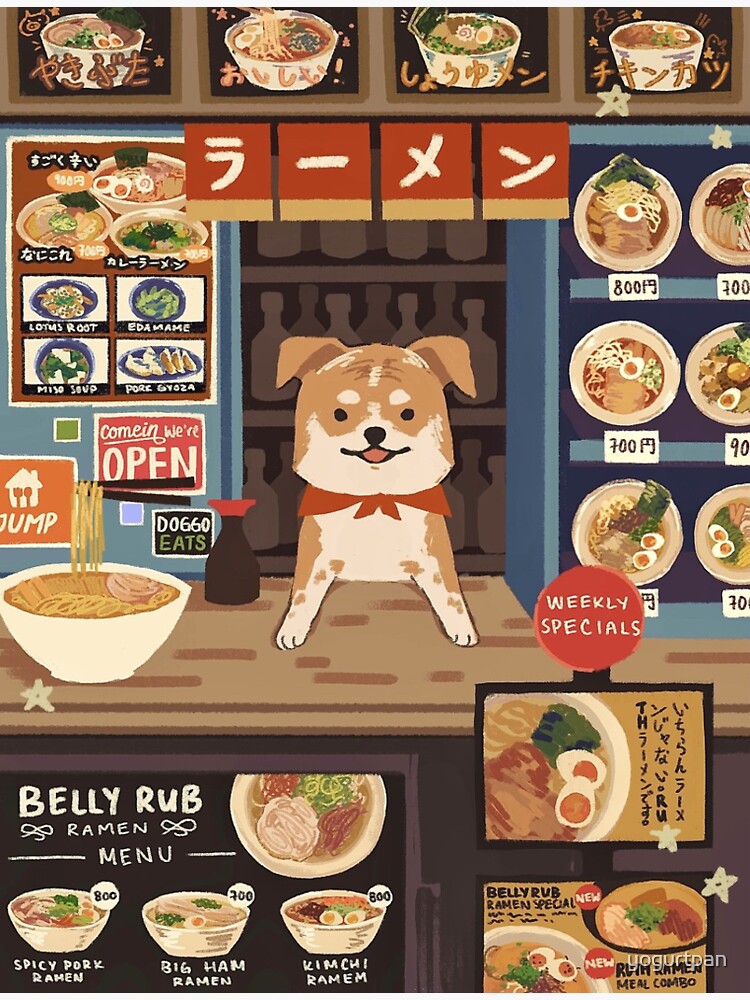 Thumbnail 3 of 3, Sticker, Belly Rub Ramen designed and sold by yogurtpan.