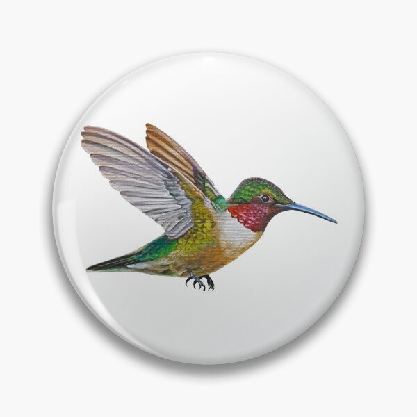 Item preview, Ruby Throated Hummingbird Painting (no background) designed and sold by Emily Bickell.