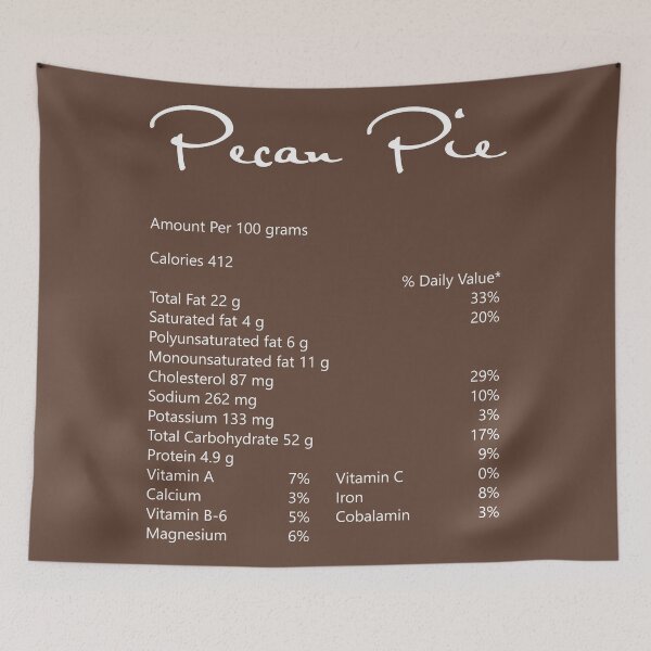 Item preview, Pecan Pie Nutrition Facts designed and sold by hockeng.